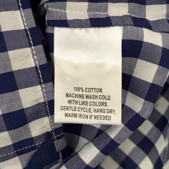 UNTUCKit Navy Gingham Button Down Shirt Women’s 16 Tailored Cotton NWT - Picture 5 of 5